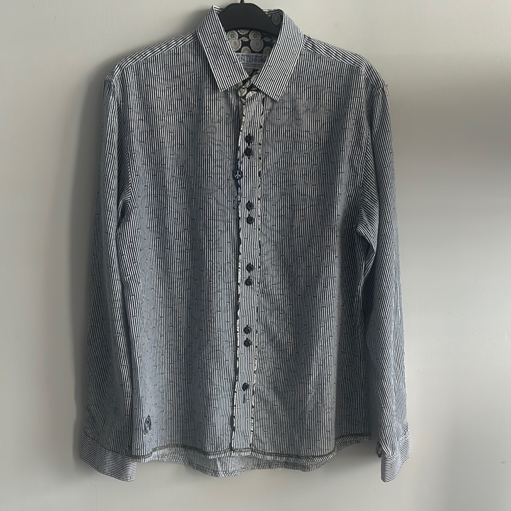 John Lennon Classic Striped Men's Shirt Size L LIKE NEW